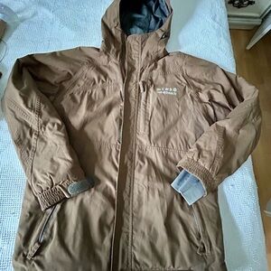 Men's Brown West Beach old school Outdoor Jacket size S (fits L women)
